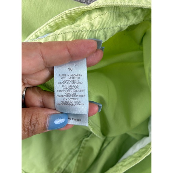 JH Collectibles TVA Womens Capri Pants Size 18 Green‎ Cropped Cotton Blend - Picture 4 of 11